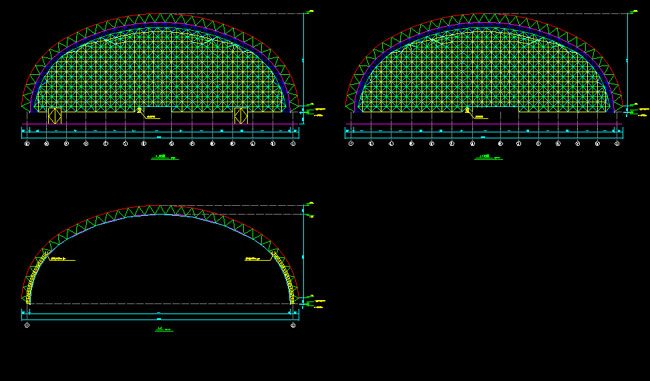 莆田跨度110米，拱高35_7米煤棚网架